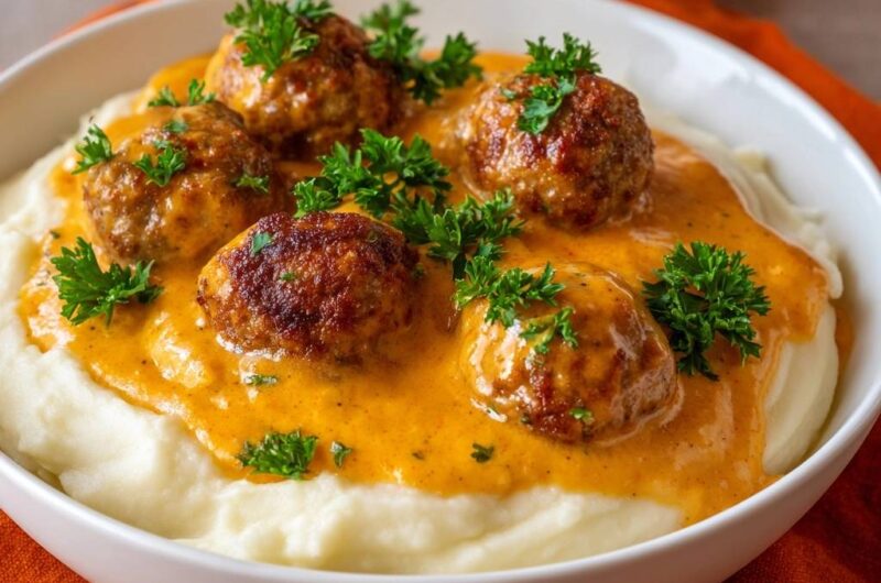 Saftige Fleischbällchen in cremiger Paprikasauce