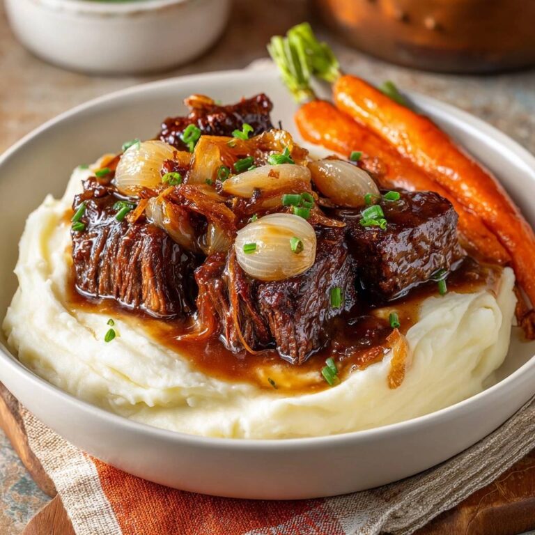 Zartgeschmorte Rinderbacken auf Kartoffel-Mousseline