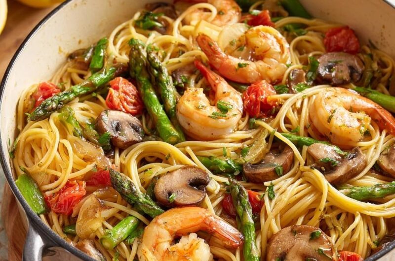 Zitronen-Knoblauch-Garnelen-Pasta