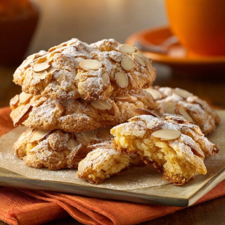 Italienische Mandel-Amaretti angeschnitten, die die Textur und die Mandelsplitter im Inneren zeigen.