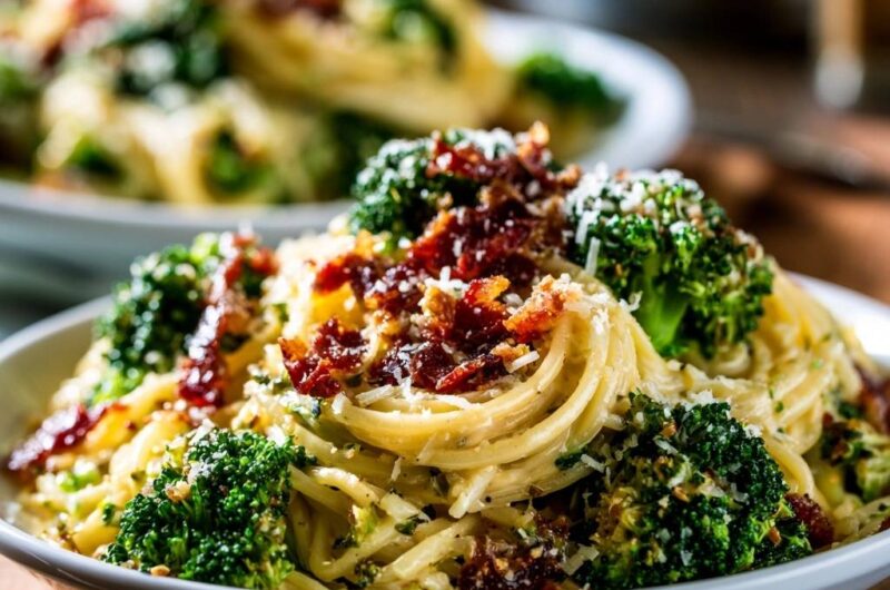 Cremige Brokkoli-Speck-Pasta