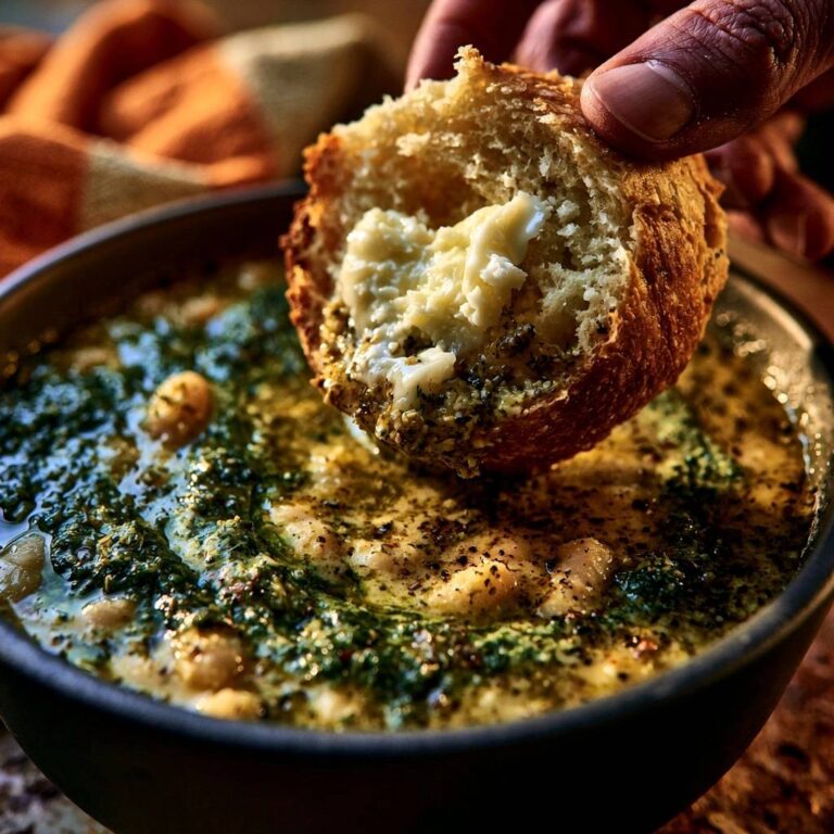 Cremiger Bohneneintopf mit Kräuter-Pesto und Parmesan