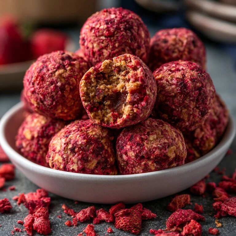 Fruchtige Erdbeer-Energy-Balls: Rezept ohne Kleben