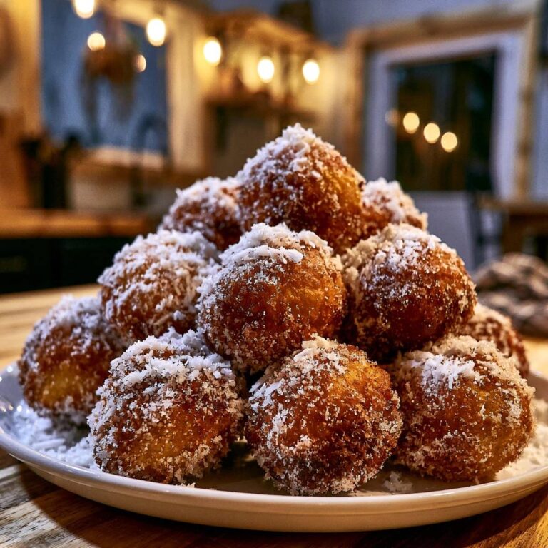 Goldbraune Kokos-Quarkbällchen: Außen knusprig, innen fluffig