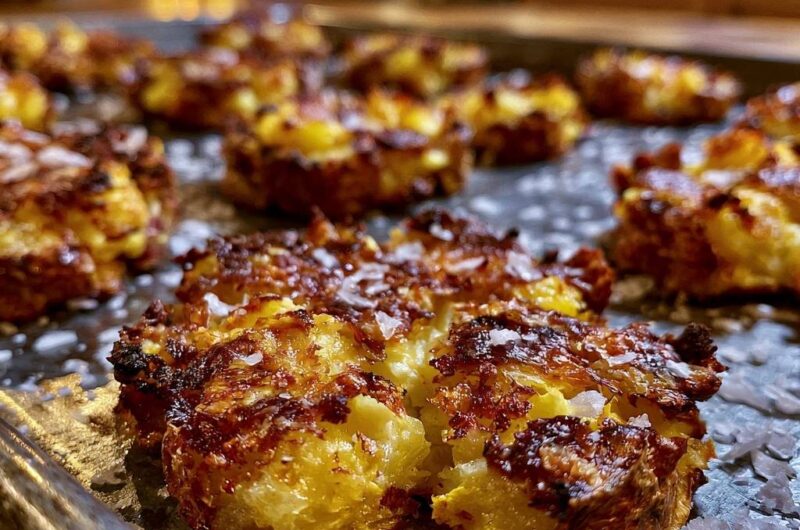 Goldbraune Quetschkartoffeln