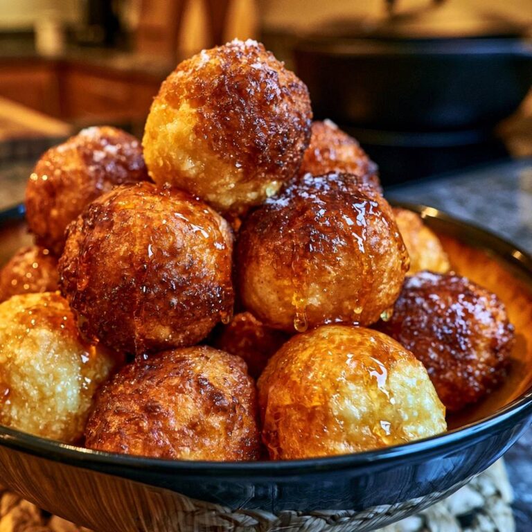 Goldene Honig-Teigbällchen: Außen knusprig, innen luftig
