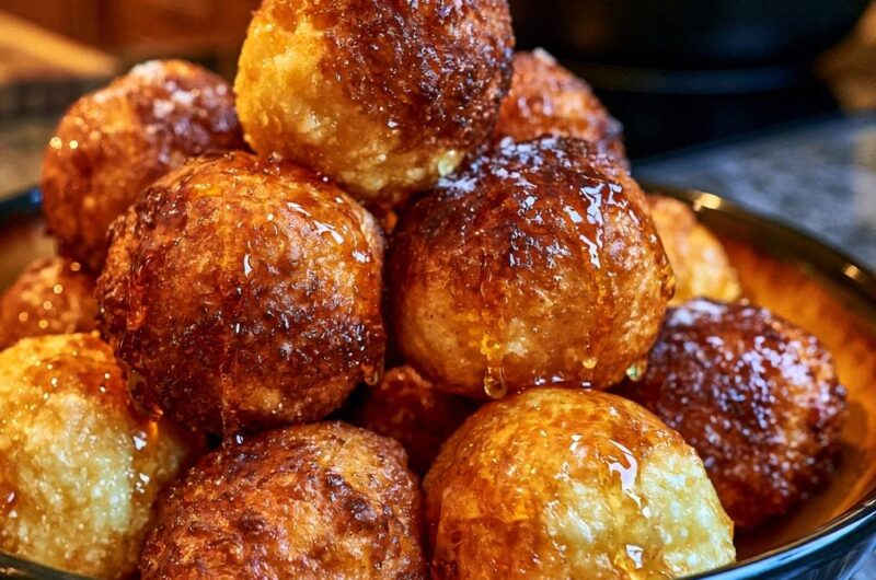 Goldene Honig-Teigbällchen