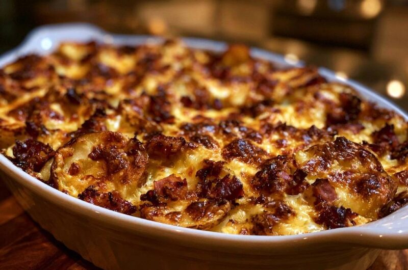 Herzhafter Kartoffelauflauf mit Speck
