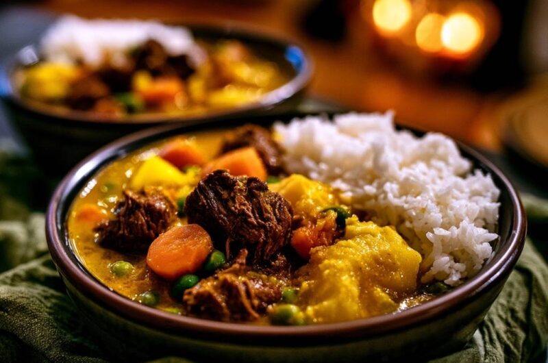Herzhaftes Rinder-Curry mit Gemüse