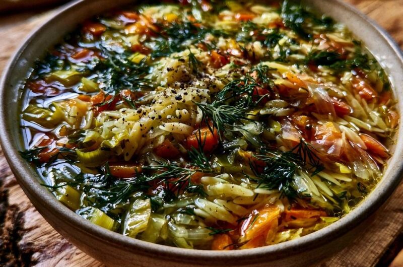 Mediterrane Orzo-Gemüsesuppe