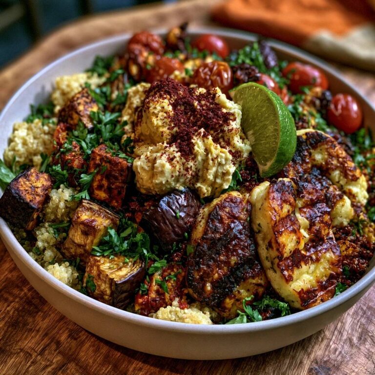 Mediterrane Quinoa-Bowl mit Grillgemüse & Halloumi