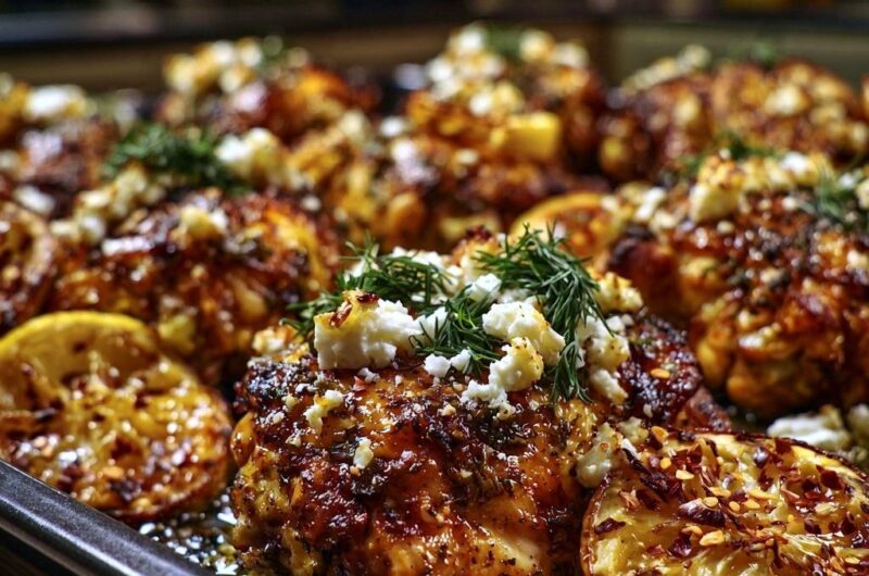 Mediterranes Zitronen-Hähnchen mit Feta