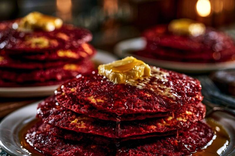 Samtige Red Velvet Pancakes
