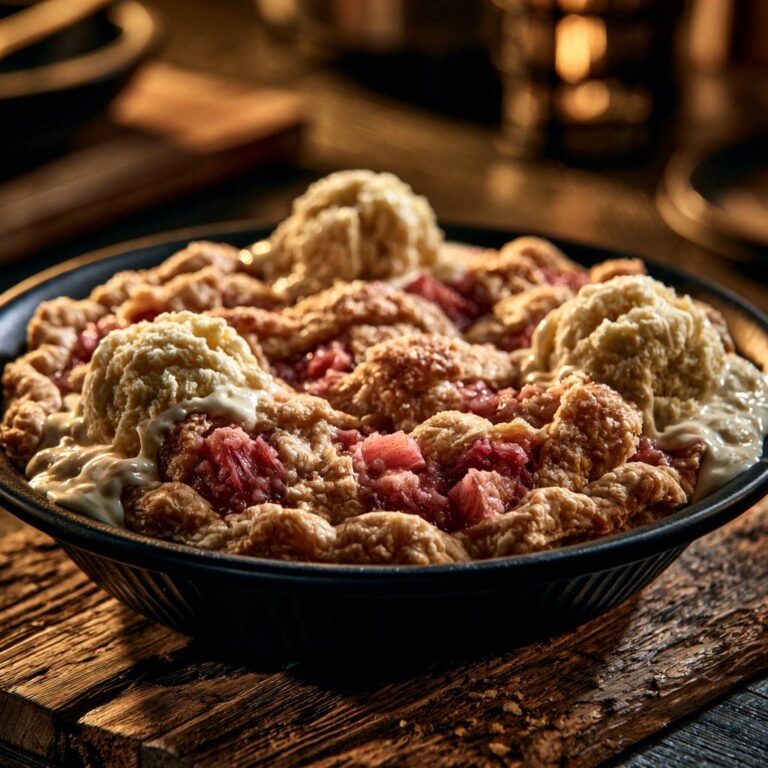 Warmer Rhabarber-Crumble mit Vanilleeis: Das Knusper-Rezept