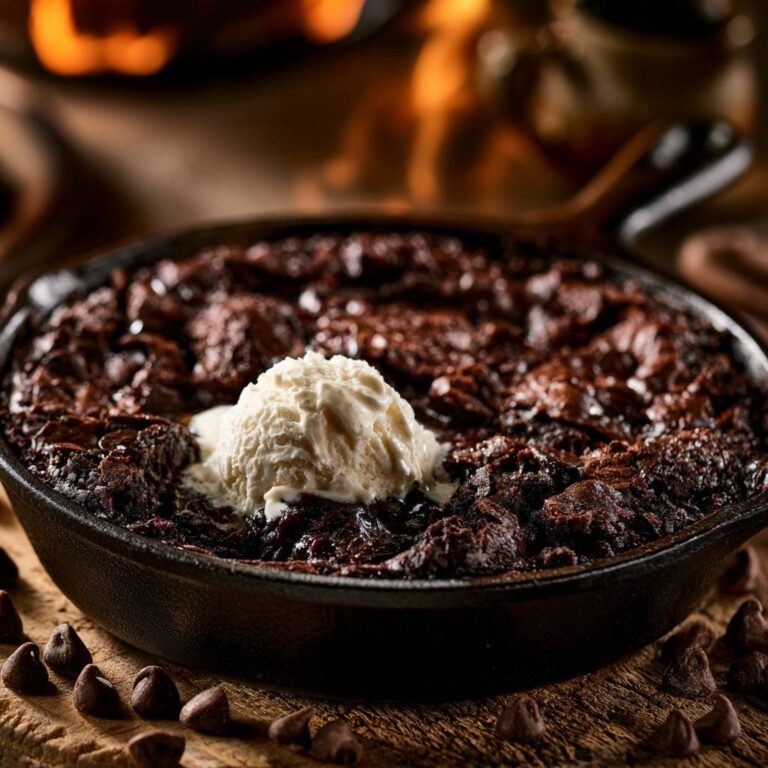 Warmer Schokoladen-Skillet-Brownie: Außen knusprig, innen fudge