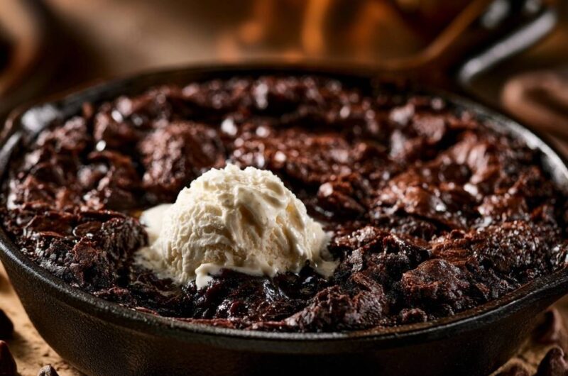 Warmer Schokoladen-Skillet-Brownie