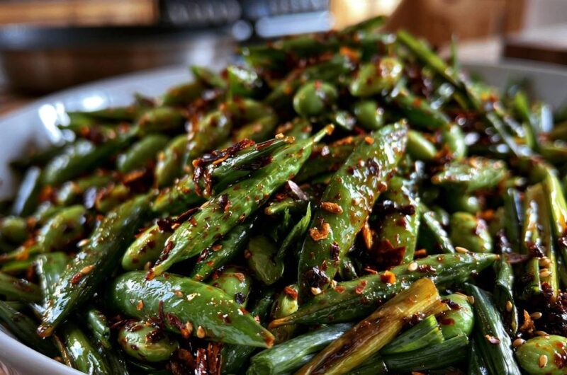 Wok-Zuckerschoten mit Chili-Knoblauch-Öl