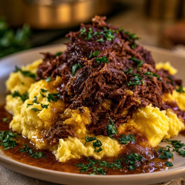 Zartes Schmorrind auf cremigem Kartoffelstampf: Rezept