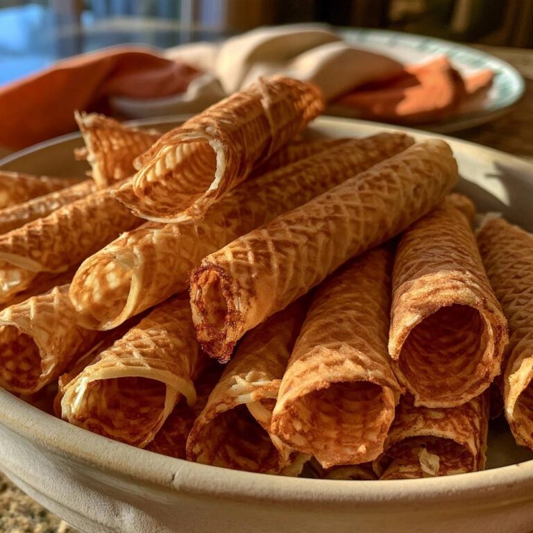 Knusprige Kürbis-Kardamom-Waffelröllchen