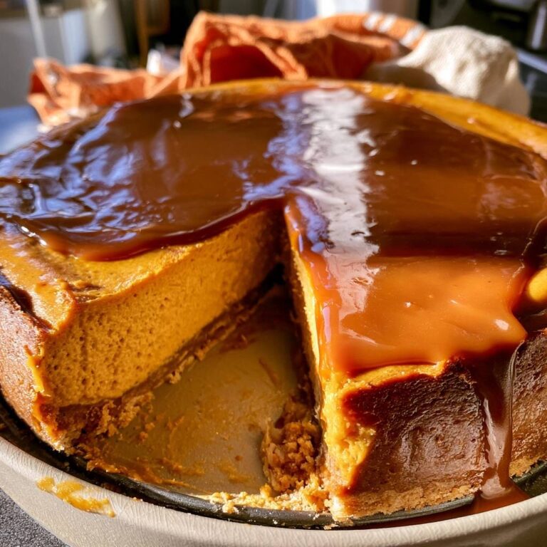Kürbis-Cheesecake mit Karamellsoße