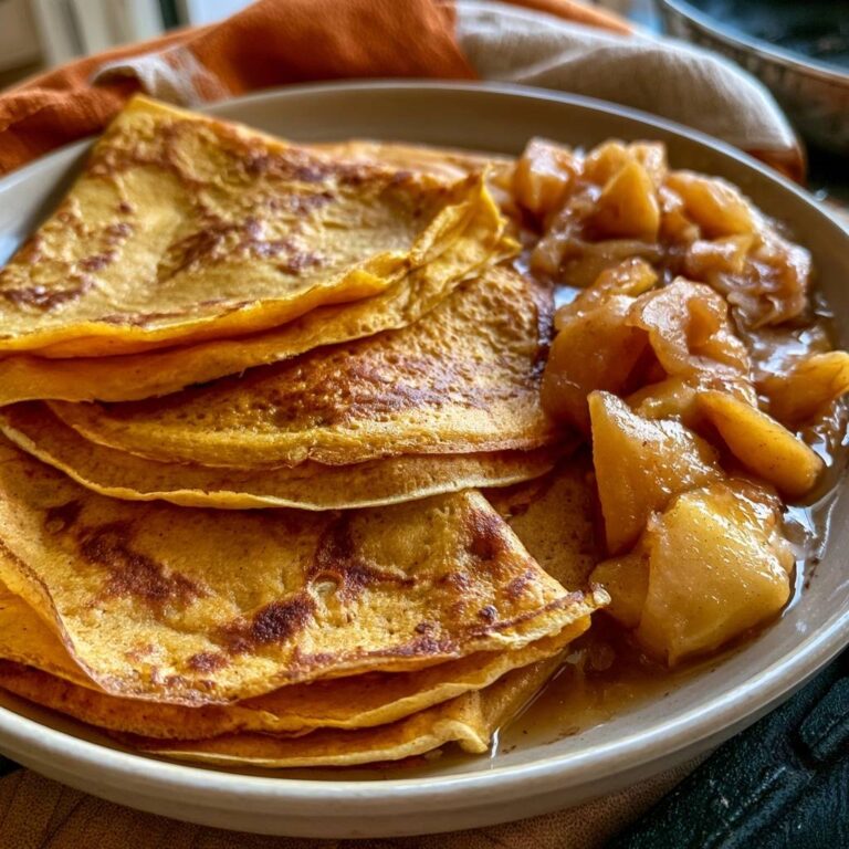 Kürbis-Crêpes mit Apfelkompott