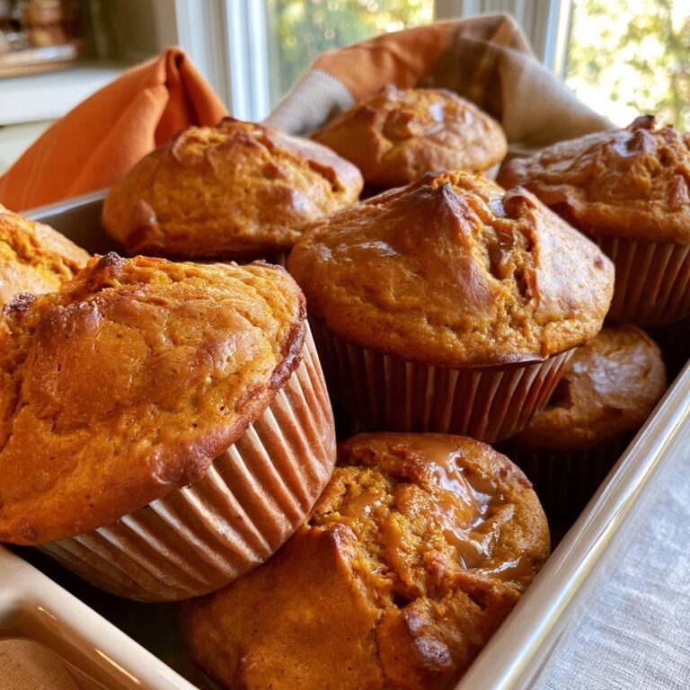 Kürbis-Muffins mit Karamellkern