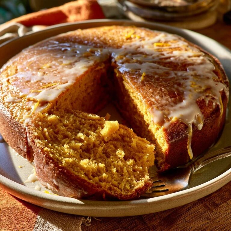 Kürbis-Orangen-Kuchen mit Zuckerguss