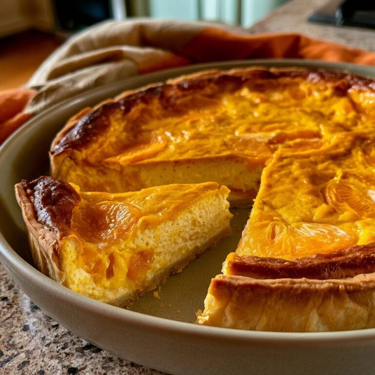 Kürbis-Schmandkuchen mit Mandarinen